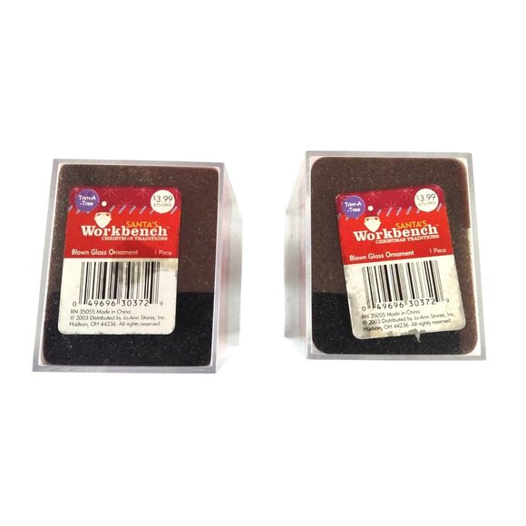 Santas Workbench Christmas Blown Glass Train & Nutcracker Ornaments Set Of 4 - Picture 5 of 9